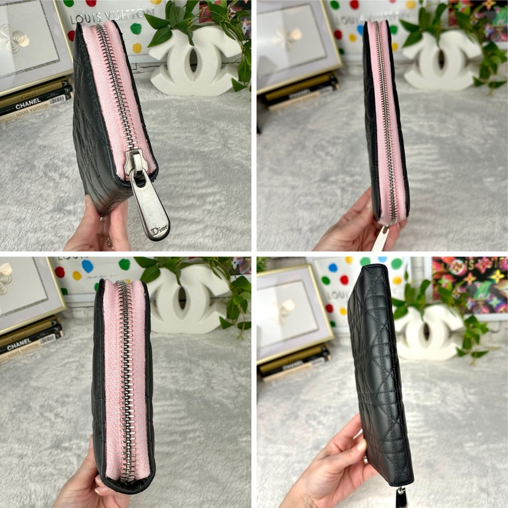 Dior Patent Leather Cannage Zippy Wallet in Matte Black! Great gift idea. CUTE! - Picture 5 of 16